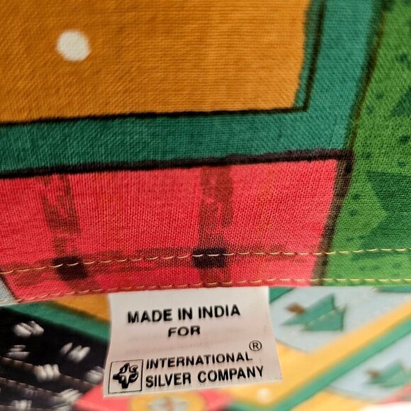 International Silver Co Christmas Placemats Hand Screened 100% Cotton Set 4 NEW - Picture 7 of 7